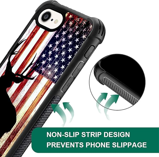 Compatible with iPhone 16e Case,Deer Flag Phone Cover for Men/Women,Soft TPU Anti-Skid Thread and Four Corner Anti-Collision Protection Case Compatible with iPhone 16e 6.1inch