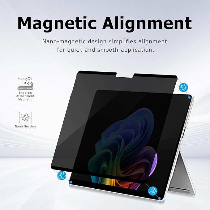 Megoo Privacy Screen Protector for Surface Laptop Studio 2/1 14.4 Inch, Anti-Spy, Anti-Glare, Blue Light & UV Blocking, Magnetic Nano Technology, Removable Design