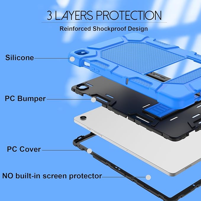 Rantice Case for Samsung Galaxy Tab A9+ 11”, Heavy Duty Shockproof Rugged Protective Case with Kickstand for Samsung Galaxy Tab A9+ / A9 Plus 11” 2023 (SM-X210/X216/X218), Blue+Black