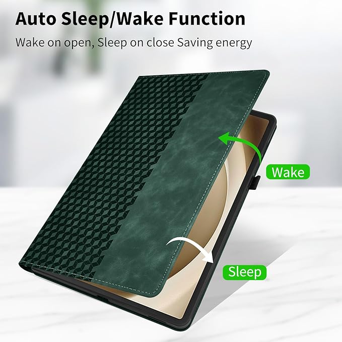 Case for Samsung Galaxy Tab A9 Plus 11" 2023 (SM-X210/X216/X218),360 Degree Rotating PU Leather Folio Protective Case with Auto Sleep/Wake,Card Holder&Shoulder Strap for Woman Man,Green