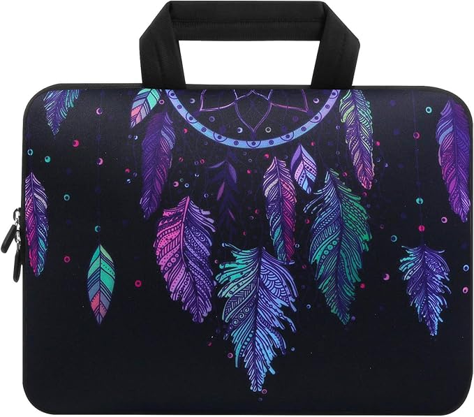 Violet Mist 11 11.6 12 Inch Laptop Sleeve Funny Dreamcatcher Pattern Laptop Carrying Bag Case with Handle Cute Protective Neoprene Notebook Tablet Computer Travel Cover Pouch Briefcase, Dreamcatcher