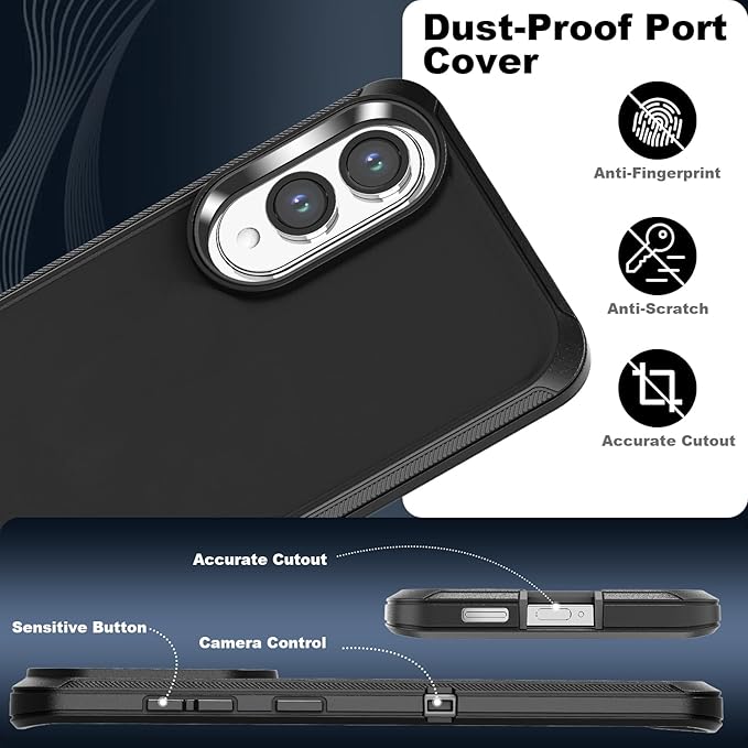 Designed for Samsung Galaxy S25 Edge Case [with Privacy Screen Protector] 3-Layer Full Body Protection Rugged Shockproof Heavy Duty Phone Case Cover, Black