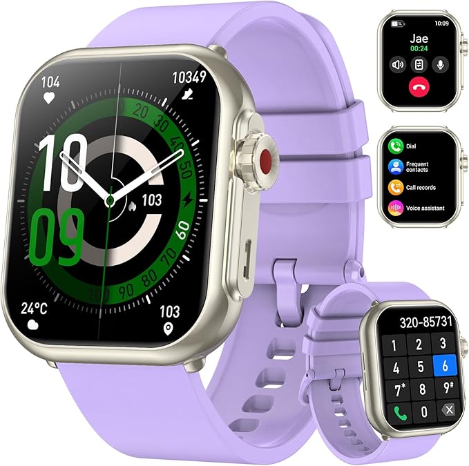 Smart Watch for Men Women, 1000 mAh 100 Day Battery Life, 1.85" Fitness Tracker Bluetooth Call/Make Calls, IP68 Waterproof, 120+ Sport Modes, 24/7 Heart Rate/Sleep Monitor Fitness Watch, iOS/Android