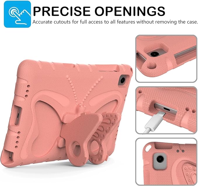 for Samsung Galaxy Tab A9 Plus 10.95" (2023) Case,with Butterfly Wings Kickstand,Detachable Shoulder Strap,EVA Material Light Weight Shockproof Kids Girl Tablet Case for Samsung A9+ (Pink)