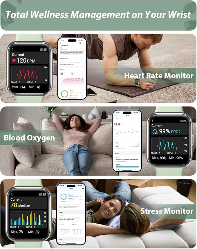 Smart Watch for Men Women(Call Receive/Dial), Alexa Built-in, 1.8" Touch Screen Fitness Tracker with Heart Rate Sleep Tracking, 100 Sports Modes, 5ATM Waterproof Smartwatch for Android iPhone