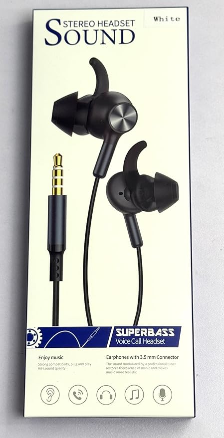 APETOO Wired Ear Buds Sport in-Ear Headphones with Anti Fall/Hurt Wingtips, Mute Mic, Pure Stereo Bass, Noise Isolating Aux 3.5mm Earbuds for iPhone/iPad/Android/Mac/Laptop/PC/Women/Small Ear/School