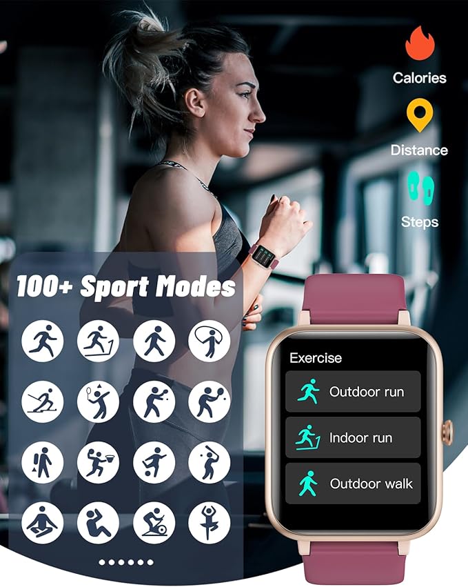 GRV Smart Watch for iOS and Android Phones (Answer/Make Calls), Watches for Women IP68 Waterproof Smartwatch Fitness Tracker Watch with Heart Rate/Sleep Monitor Steps Calories Counter (Dark Purple)