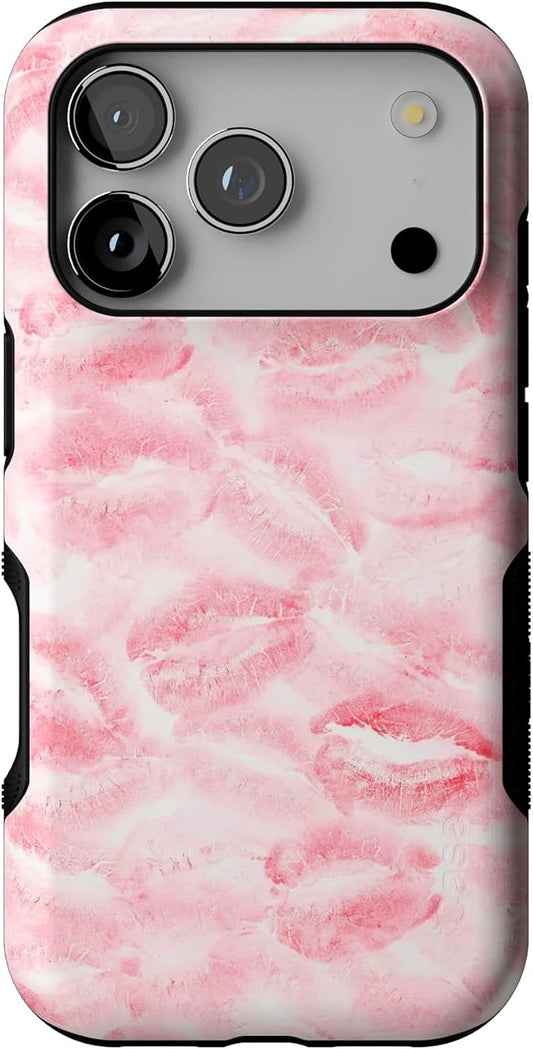 Casely iPhone 17 Pro Case | Sealed with a Kiss | Pink Lipstick | Bold Protective Design | Compatible with MagSafe