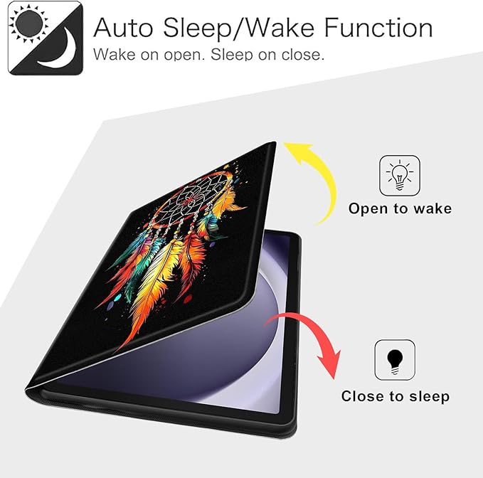 Case for Samsung Galaxy Tab A9+/A9 Plus 11” 2023 Model (SM-X210/X216/X218), Slim PU Leather Stand Cover with Auto Wake/Sleep, Multi-Angle Viewing & Shockproof, Dream Catcher