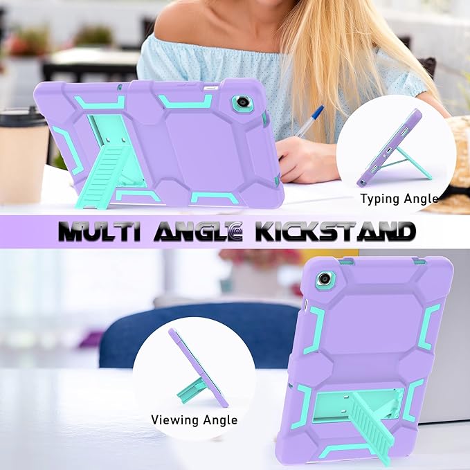 Case Compatible with Samsung Galaxy Tab A9+ / A9 Plus 11 inch 2023 - Heavy Duty Rugged Shockproof Protective Cover with Kickstand - for Samsung Tab A9+ Tablet (SM-X210/X216/X218), Purple+Green