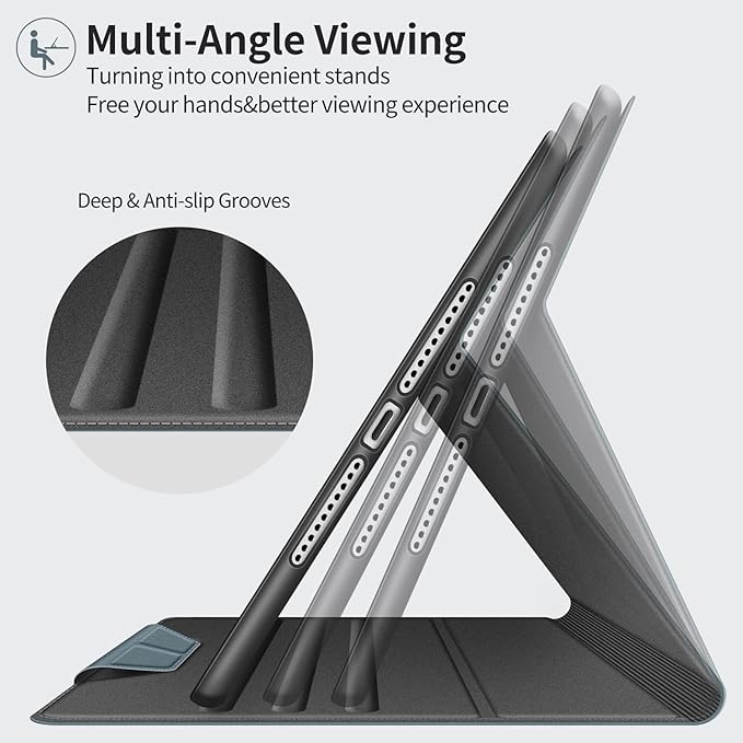 H HOLIMET Case for iPad 9th Generation 10.2 Inch 2021 iPad 8th 7th Generation 2020/2019 with Pencil Holder Vegan Leather Auto Sleep/Wake Smart Shockproof Protective Cover