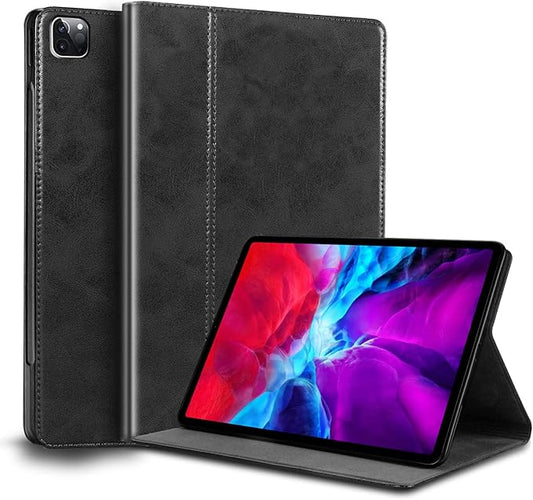 for Ipad Pro 11-inch 4th/3rd/2nd/1st Gen Case 2022/2021/2020/2018 Genuine Leather Cover Protective Shell,Auto Wake/Sleep.Classic Black