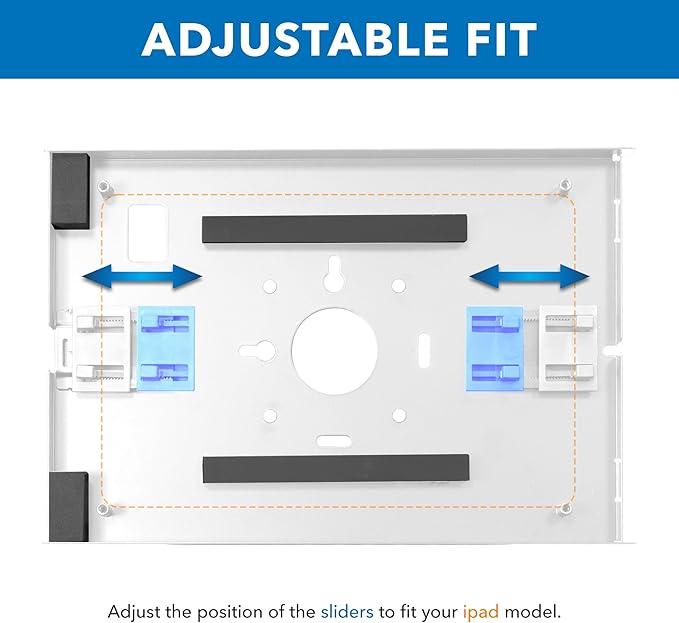 Mount-It! Anti-Theft Tablet Kiosk, Locking Tablet Enclosure with Counter Top and Wall Mount Base, Universal Enclosure for iPads Gen 7, 8, 9 and 10, iPad Pro, iPad Air, White