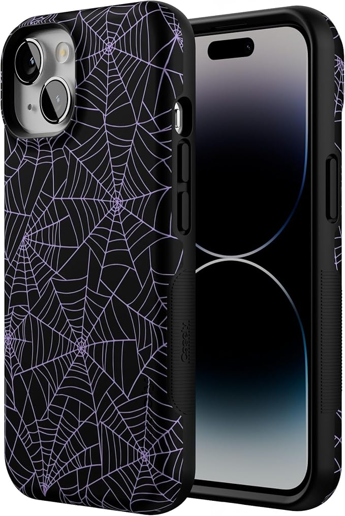 Casely iPhone 14 Case | Midnight Web | Spider Web | Compatible with MagSafe | Bold Protective Design