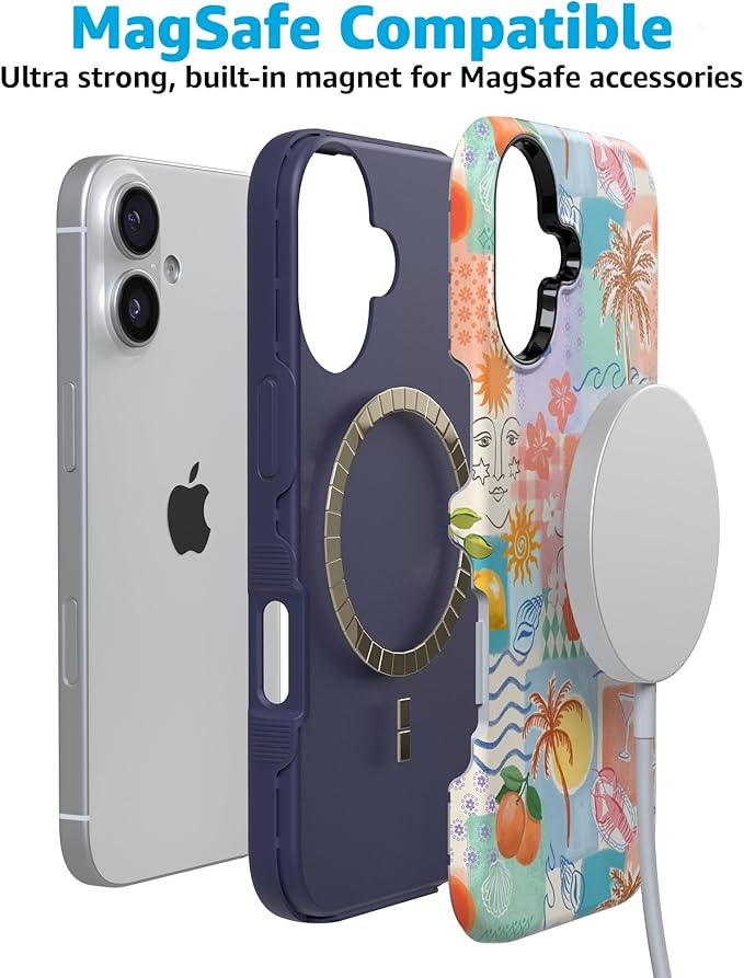 Casely iPhone 17 Case | Tropical Heat | Beachy Collage | Compatible with MagSafe | Bold Protective Design