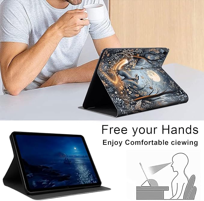 Case for Samsung Galaxy Tab A9+/A9 Plus 11” 2023 Model (SM-X210/X216/X218), Slim PU Leather Stand Cover with Auto Wake/Sleep, Multi-Angle Viewing & Shockproof, Hare