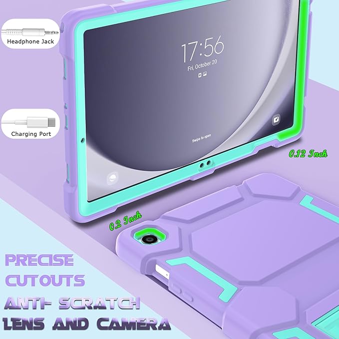Case Compatible with Samsung Galaxy Tab A9+ / A9 Plus 11 inch 2023 - Heavy Duty Rugged Shockproof Protective Cover with Kickstand - for Samsung Tab A9+ Tablet (SM-X210/X216/X218), Purple+Green