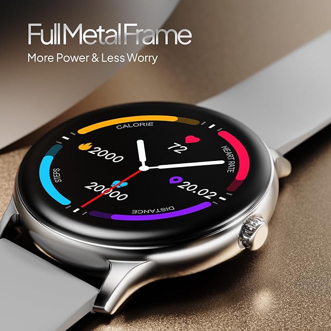 Fire-Boltt Phoenix Pro 35.3mm (1.39 inch) Bluetooth Calling Smart Watch, AI Voice Assistant, Metal Body with 120+ Sports Modes, SpO2, Heart Rate Monitoring. (Silver Grey)