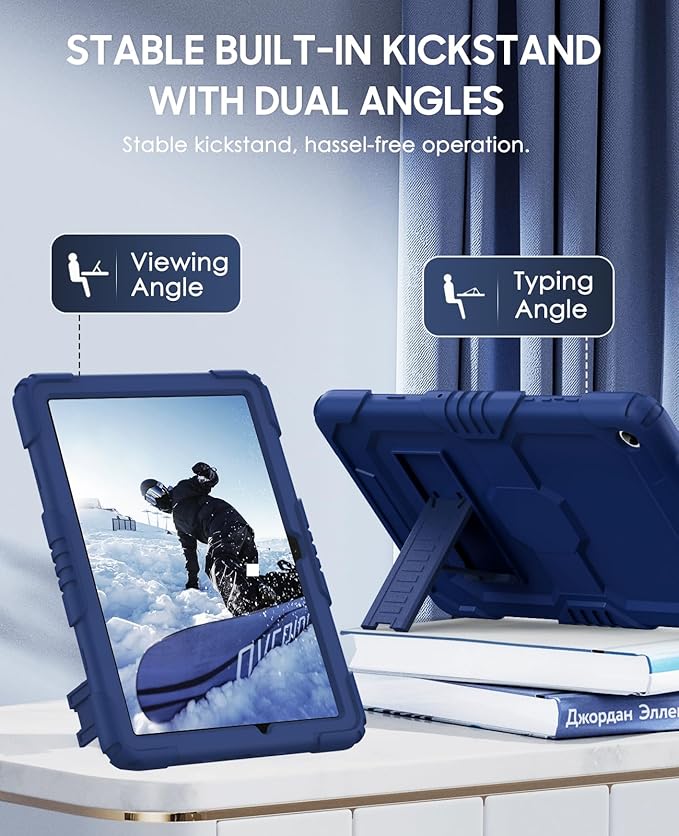 OKP Case for New Samsung Galaxy Tab A9+/ A9 Plus 11 Inch 2023 (SM-X210/X216/X218), Heavy Duty Shockproof Rugged 11" Galaxy A9+ Tablet Protective Cover with Kickstand for Kids Boys Girls, Navy Blue