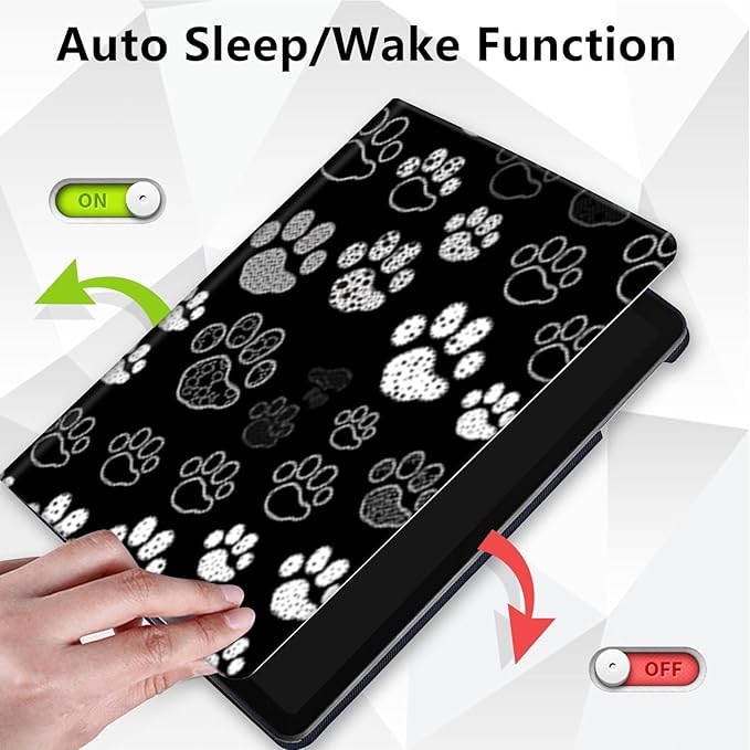 Case for Lenovo Tab M10 Plus 10.3", 360 Degree Rotating Folding Stand,with Auto Sleep/Wake Case for Lenovo Tab M10 Plus (2020 2nd Gen) TB-X606F/TB-X606X 10.3" FHD Tablet,Gray Paw Print