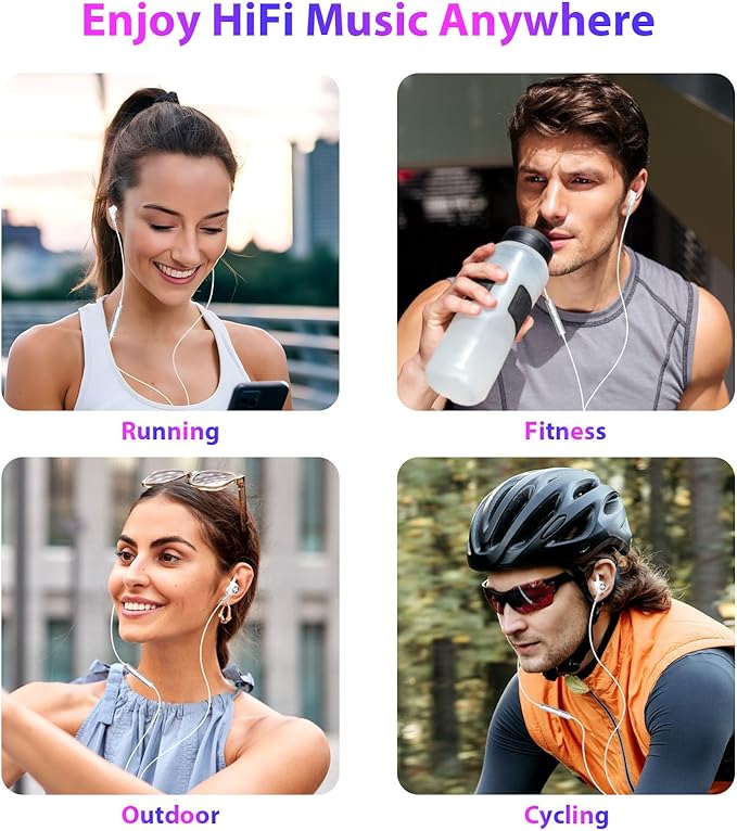 APETOO Wired Ear Buds Sport USB-C Headphone w/Anti-Fall/Hurt Wingtips for iPhone 17/16/15/Android, Hands-Free Call, Pure Stereo Deep Bass, Noise Isolating in-Ear Earbuds for Outdoor/Indoor/Small Ear