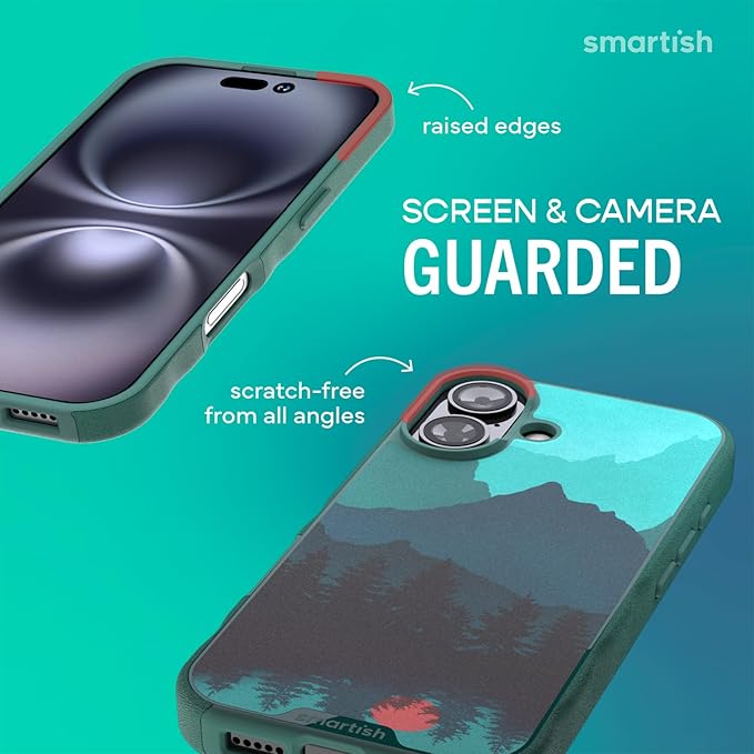 Smartish® iPhone 17 MagSafe Case - Gripmunk Magnetic Slim Case [Lightweight + Protective] Thin Grip Cover with Microfiber Lining for Apple iPhone 17 - Moving Mountains