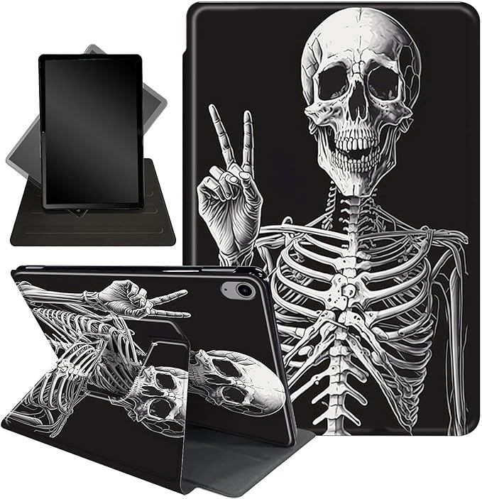 Case for Lenovo Tab P11 Plus Case 2021 (TB-J616F / J616X), 360 Degree Rotating Folding Stand,with Auto Sleep/Wake Case for Lenovo Tab P11 11” 2020 (TB-J606F TB-J606X),Rock Skeleton