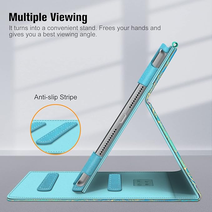Fintie Case for iPad 9th / 8th / 7th Generation (2021/2020/2019) 10.2 Inch - [Corner Protection] Multi-Angle Viewing Stand Cover with Pocket & Pencil Holder, Auto Sleep Wake, Shades of Blue