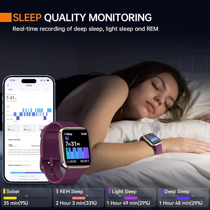 Smart Watches for Women, Alexa Built-in Fitness Watch with 1.8" LCD Screen & Bluetooth Call (Make/Answer), Heart Rate/SpO2/Sleep Monitor, 100 Sports, IP68 Waterproof Smartwatch for Apple Android