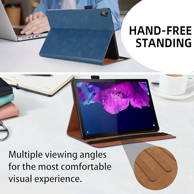 TIPOYOPOO Case for Lenovo Tab P11(TB-J606F/J606X)/Tab P11 Plus (TB-J616F/J616X) 11 inch Business Slim PU Leather Protective Case Shell with Card Holder Folio Stand Cover for Lenovo Tab P11 /P11+ 11"