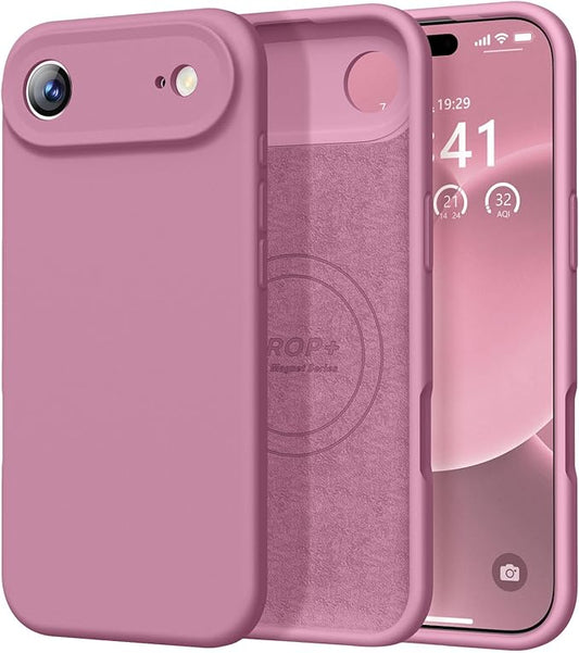 Vooii Magnetic Compatible with iPhone Air Case (Compatible with Magsafe) (Upgraded Camera Protection) Liquid Silicone Shockproof Full Body Protective Phone Cover for Women Men, Lavender Purple, 6.5"
