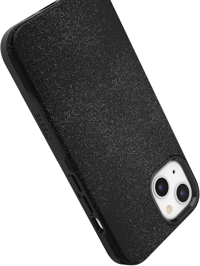 Casely iPhone 14 Case | Midnight Onyx | Black Shimmer | Compatible with MagSafe | Bold Protective Design