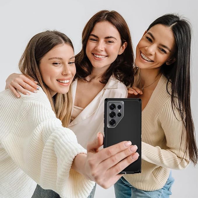 for Samsung Galaxy S25 Ultra Case Heavy Duty Protective Case Shockproof Dropproof 3-Layer Full Body Protection [Without Screen Protector] Tough Rugged Case for Galaxy S25 Ultra,Black/Grey