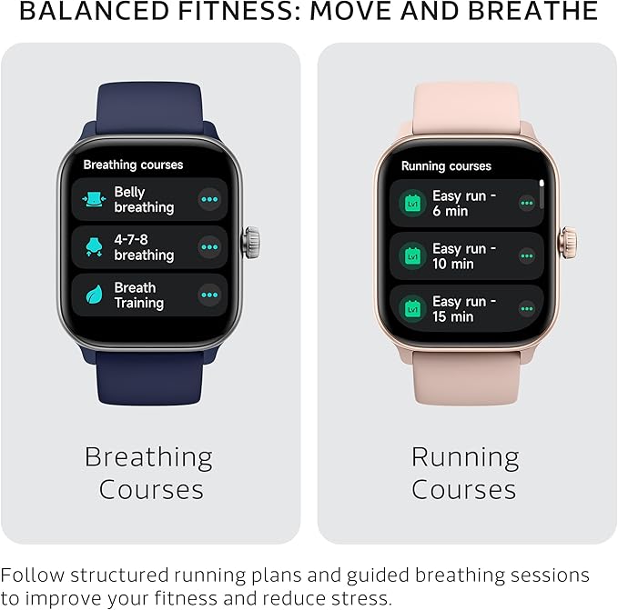 OCTANDRA Pulse 2 VeryFit Smart Watches for Men Women, Alexa Built-in 1.85" AMOLED Screen IP68 Fitness Tracker Watch, Body Energy/Heart Rate/Oxygen Saturation/Stress/Step/Sleep Monitor (GTX10) (Blue)