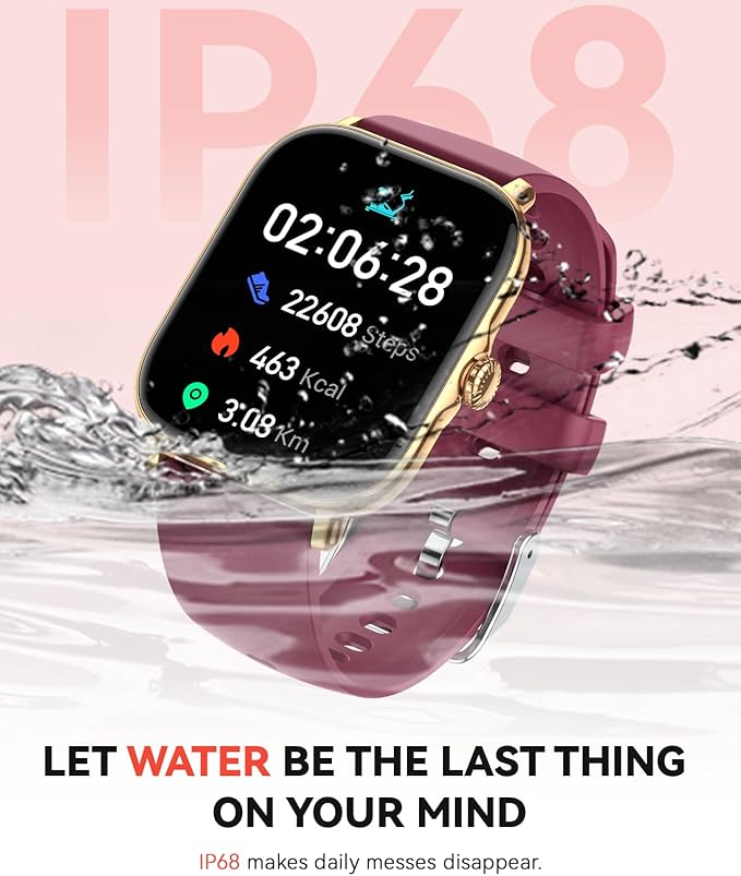 Smart Watch for Women Men, Bluetooth Call, 1.91'' HD Full Touchscreen Fitness Step Tracker Watch for Android iPhone Compatible, IP68 Waterproof Smartwatch With Sleep Monitor/Activity Tracker/Pedometer