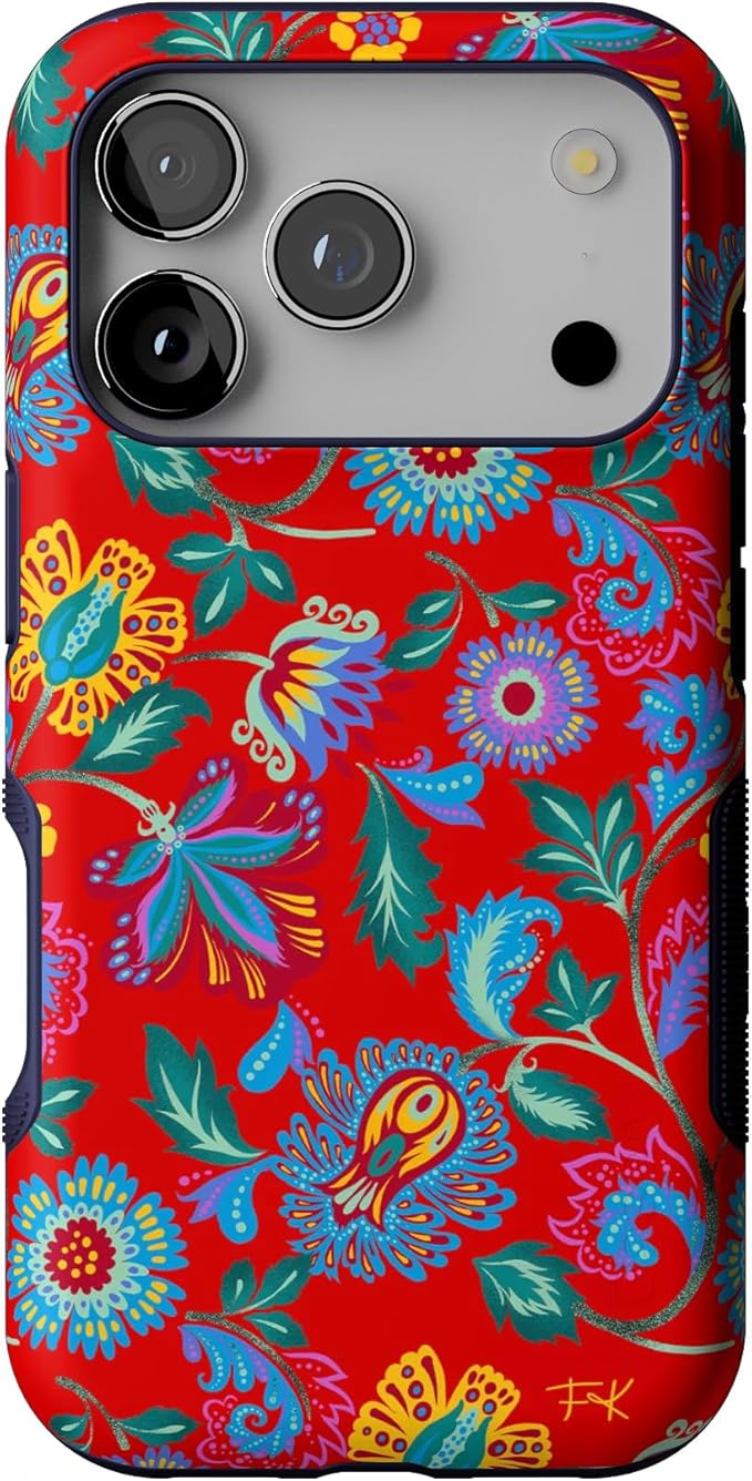 Casely iPhone 17 Pro Case | Painted Flowers | Frida Kahlo Floral | Bold Protective Design | Compatible with MagSafe