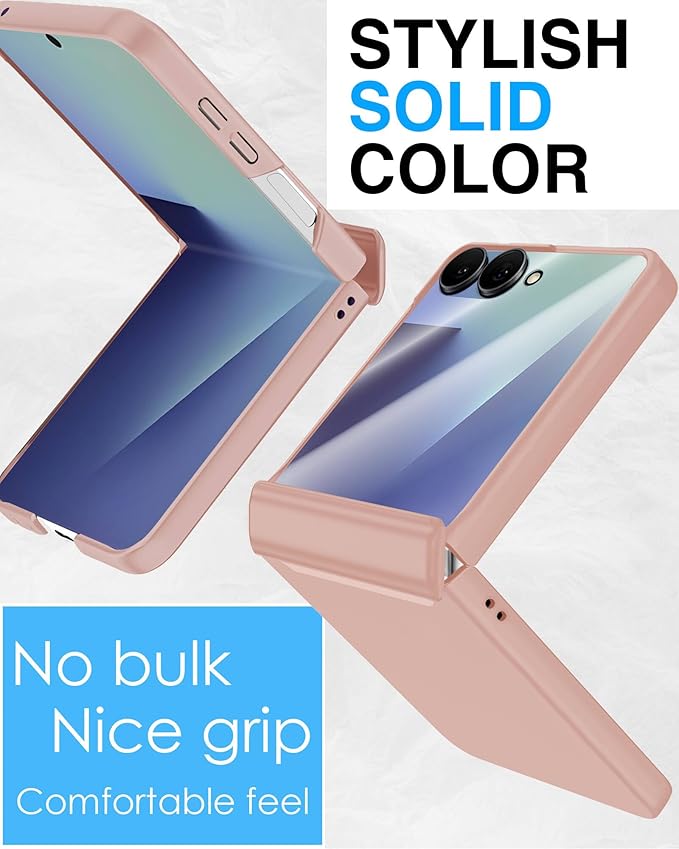 STORMTAL for Samsung Galaxy Z Flip 7 Case, Hinge Protection, Built-in Screen Protector, Wireless Charging, Shockproof, Slim Rugged Phone Protective Case for Galaxy Z Flip 7 Pink