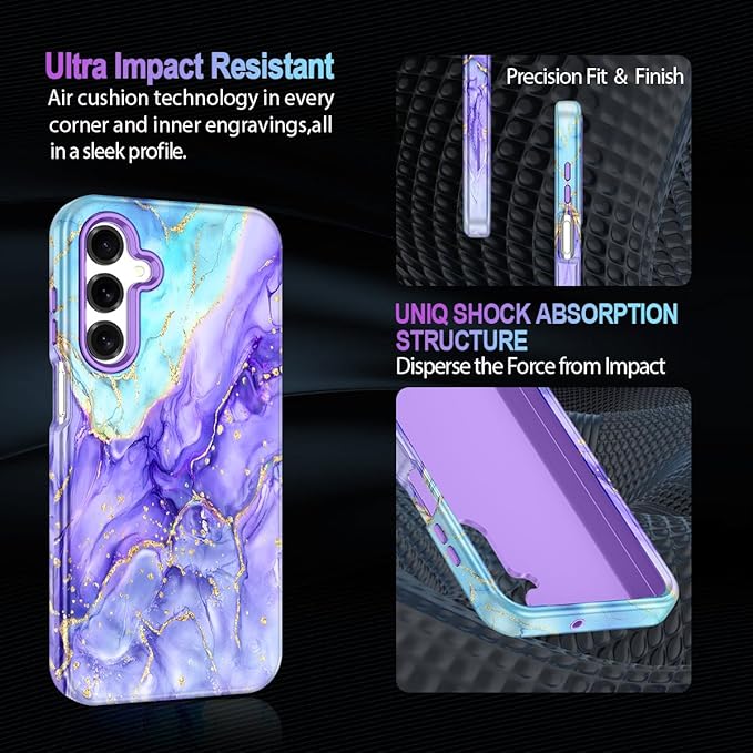 Casetego for Galaxy A16 5G Case,Compatible with MagSafe,[Military Grade Drop Test] Full Body Protection Slim Shockproof Rugged Marble Women Case for Samsung Galaxy A16 5G 6.7 inch,Cobalt Violet