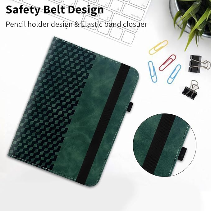 Case for Samsung Galaxy Tab A9 Plus 11" 2023 (SM-X210/X216/X218),360 Degree Rotating PU Leather Folio Protective Case with Auto Sleep/Wake,Card Holder&Shoulder Strap for Woman Man,Green
