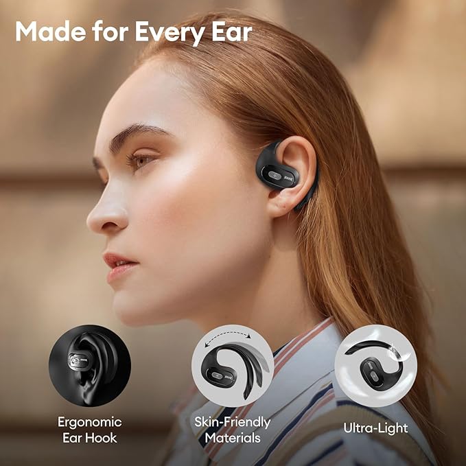 TRANSFORMERS Open Ear Earbuds with Ear Hooks,Open Ear Headphone True Wireless Earbuds Over Ear Headphones Bluetooth 5.4 60H Play,IPX5 Waterproof for Work Fitness Running Yoga Gym, Black-Optimus Prime