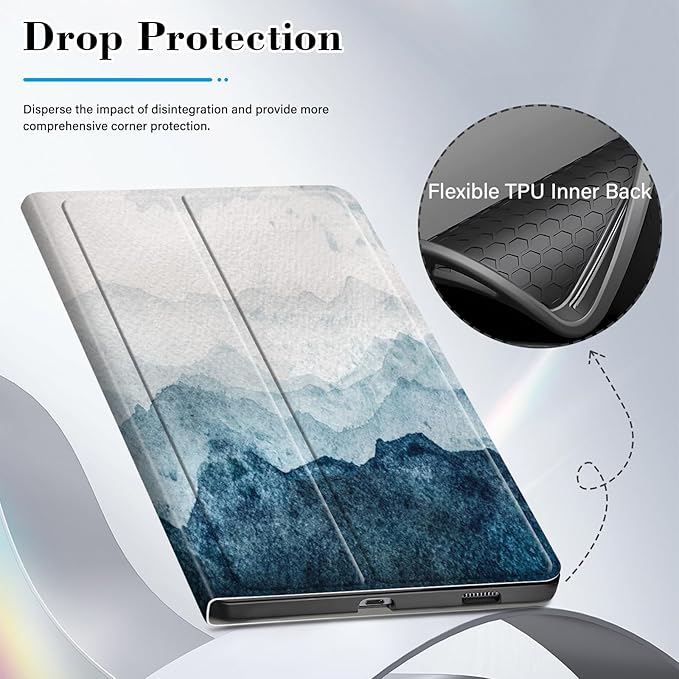 Case for Samsung Galaxy Tab S6 Lite 10.4 Inch 2024/2022/2020 with S Pen Holder, Multi-Angle Viewing Soft TPU Back Cover with Pocket Auto Wake/Sleep.