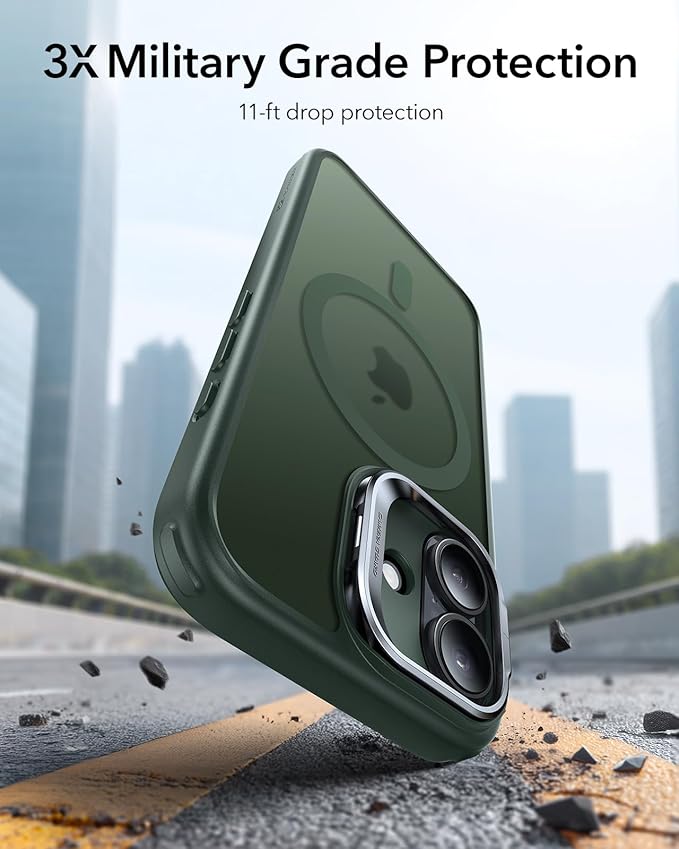 ESR for iPhone 17 Case with Stand, Camera Control Cover Compatible with MagSafe, Military-Grade Drop Protection Magnetic Phone Case for iPhone 17, Scratch-Resistant Back Cover,Frosted Green