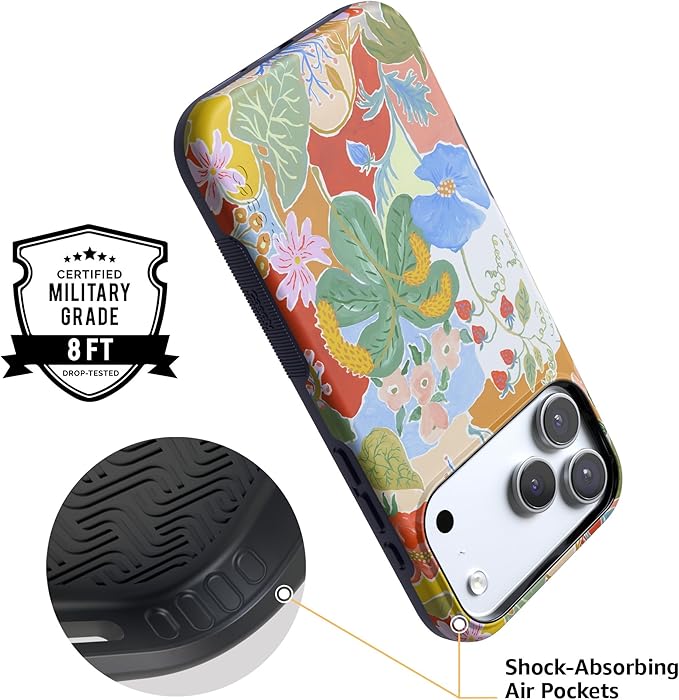Casely iPhone 17 Pro Case | Botanical Blooms | Floral Patchwork | Compatible with MagSafe | Bold Protective Design