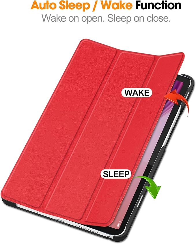 Case for Lenovo Tab One 8.7'' / Tab K9 Case, Folding Folio Ultra-Thin PU Leather Stand Case Cover with Auto Wake/Sleep for Lenovo Tab K9 8.7 Inch Red