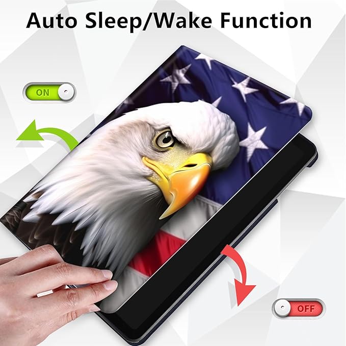 Case for Lenovo Tab P11 Plus Case 2021 (TB-J616F / J616X), 360 Degree Rotating Folding Stand,with Auto Sleep/Wake Case for Lenovo Tab P11 11” 2020 (TB-J606F TB-J606X),American Flag Eagle