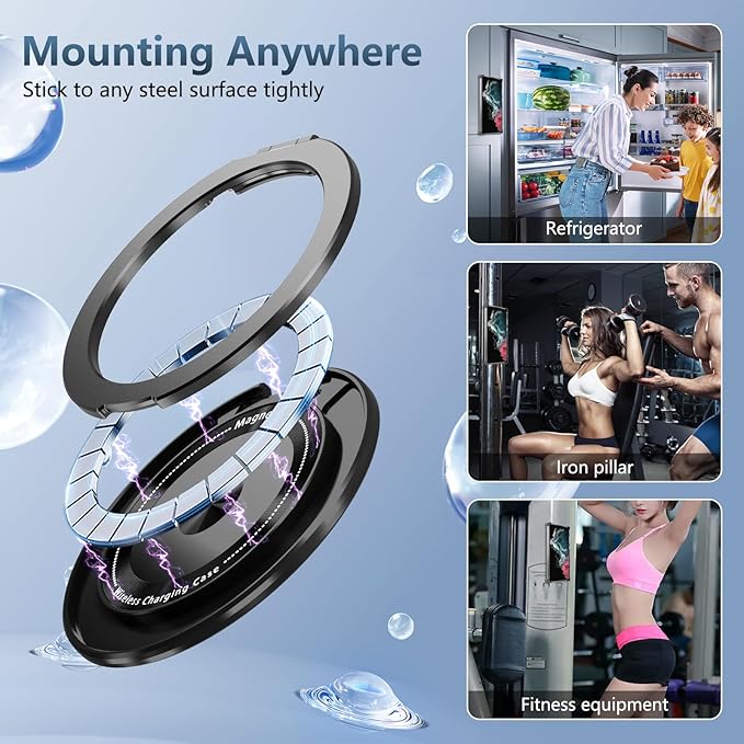 for Samsung Galaxy S25 Ultra Case Compatible with MagSafe Magnetic,with Screen Protector,with Kickstand Ring Military Grade Drop Heavy Duty Protection Shockproof for S25 Ultra Phone Case Black