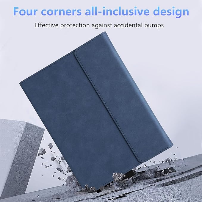 Protective Case for 10-inch Microsoft Surface Go 4/3/2/1, Multiple Angle Viewing, Slim Lightweight Cover, Stylus Holder, Light Heat Dissation, Compatible with Type Cover Keyboard, Blue