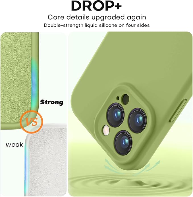 Vooii Compatible with iPhone 16 Pro Max Case, Liquid Silicone Upgrade [Camera Protection] [Soft Anti-Scratch Microfiber Lining] Shockproof Phone Case for iPhone 16 Pro Max 6.9 inch - Cedar Green