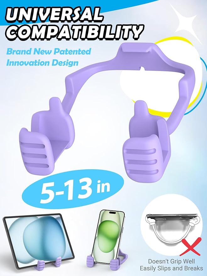 Stocking Stuffers for Teens Girls Boys Tablet Stand for iPad: Universal Compatible Thumbs Up Lazy Cell Phone Stand Holder for Desk Fun Birthday Gifts for Women Men Wife Girlfriends Gifts for Christmas