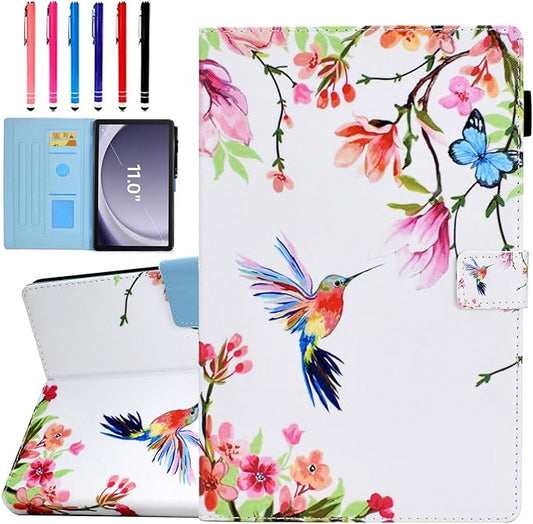 Case for Galaxy Tab A9+/A9 Plus 11 Inch 2023 (SM-X210/X216/X218), Funut PU Leather Folio Cover Multi-Angle Stand with Auto Wake/Sleep Case for Samsung Galaxy Tab A9 Plus/A9+ Tablet, Bird